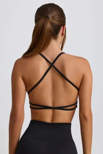 Super Sculpt naadloze sportbeha zonder rug in zwart
