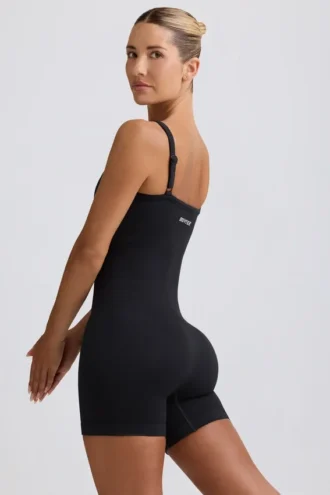 Super Sculpt naadloze unitard in zwart