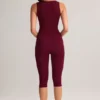 Suri Modal Capri-legging met middelhoge taille in wijnrood