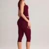 Suri Modal Capri-legging met middelhoge taille in wijnrood
