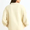 Sweatshirt met kwartritssluiting in Bone