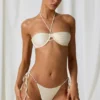 Tahiti beugel-halternek bikinitop in parelwit