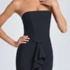 Tallullah bandeau-corsetjurk met ruches in zwart