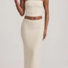 Tamia gerimpelde strapless kanten top in ivoor