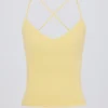 Tanktop met gekruiste bandjes in Lemon