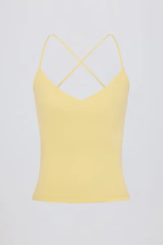 Tanktop met gekruiste bandjes in Lemon