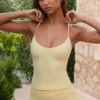 Tanktop met gekruiste bandjes in Lemon