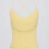 Tanktop met gekruiste bandjes in Lemon