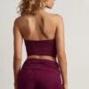 Tarni bandeau crop top met hardware-details in bessenpaars