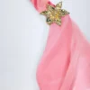 Taveuni maxi-jurk met col en metalen details in roze orchideeënprint