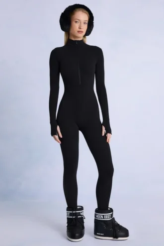 Thermische jumpsuit in zwart