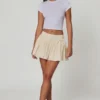 Thia minirok met strikdetail en broderie anglaise in ivoor