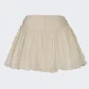 Thia minirok met strikdetail en broderie anglaise in ivoor