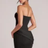 Veda bandeau bodycon minijurk in zwart