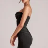 Veda bandeau bodycon minijurk in zwart