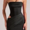 Veda bandeau bodycon minijurk in zwart