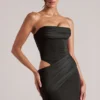 Veda bandeau bodycon minijurk in zwart