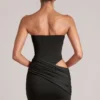 Veda bandeau bodycon minijurk in zwart