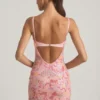 Velena versierde camisole bodycon mini-jurk in roze