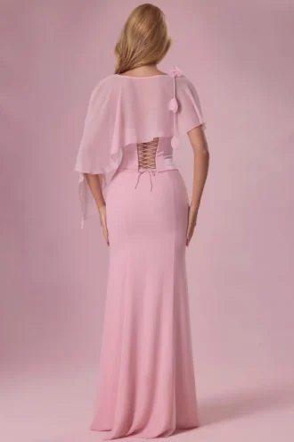 Velina chiffon cape in blushroze