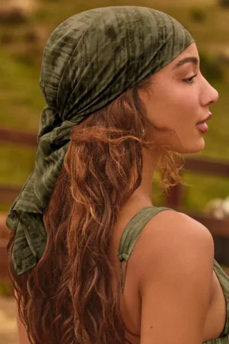 Ventura-hoofddoek met groene print