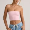 Verna Modal strapless crop top in babyroze