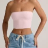 Verna Modal strapless crop top in babyroze