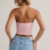 Verna Modal strapless crop top in babyroze