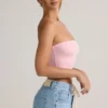 Verna Modal strapless crop top in babyroze