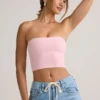 Verna Modal strapless crop top in babyroze