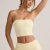 Verna Modal strapless crop top in botergeel