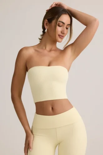 Verna Modal strapless crop top in botergeel