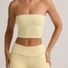 Verna Modal strapless crop top in botergeel