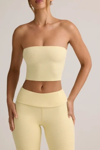 Verna Modal strapless crop top in botergeel