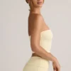 Verna Modal strapless crop top in botergeel