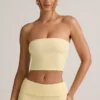 Verna Modal strapless crop top in botergeel
