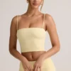 Verna Modal strapless crop top in botergeel