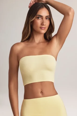 Verna Modal strapless crop top in citroensorbet