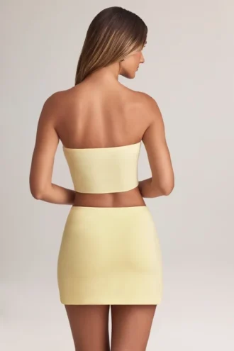 Verna Modal strapless crop top in citroensorbet