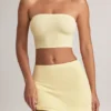 Verna Modal strapless crop top in citroensorbet