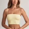 Verna Modal strapless crop top in citroensorbet