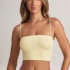 Verna Modal strapless crop top in citroensorbet