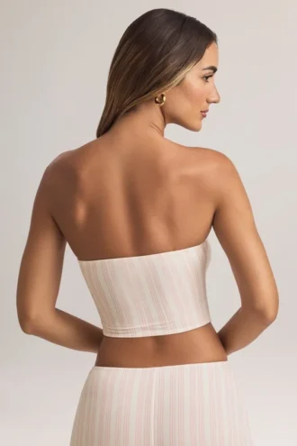 Verna Modal strapless crop top in gestreepte print