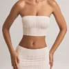 Verna Modal strapless crop top in gestreepte print