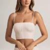 Verna Modal strapless crop top in gestreepte print