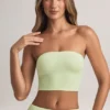 Verna Modal strapless crop top in saliegroen