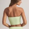 Verna Modal strapless crop top in saliegroen