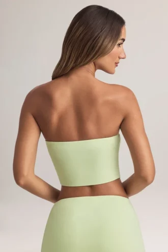 Verna Modal strapless crop top in saliegroen