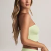 Verna Modal strapless crop top in saliegroen