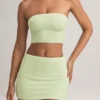 Verna Modal strapless crop top in saliegroen